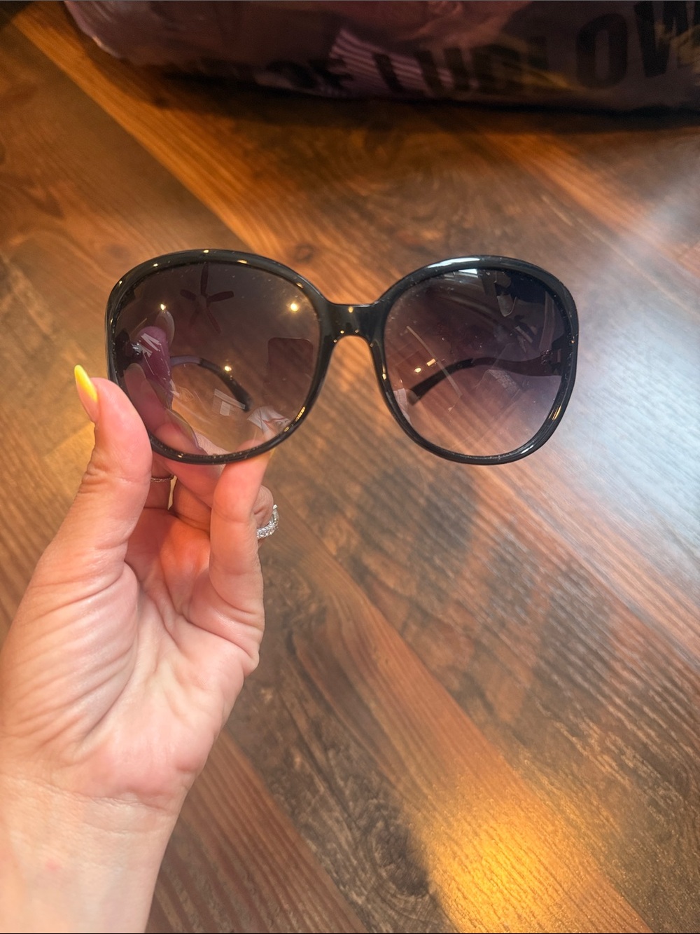 Michael Kors Black Sunglasses with Gold Logo Accents - Picture 3 of 4